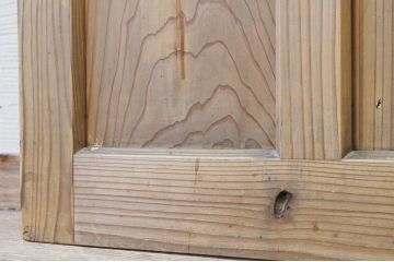 古い木の使い込まれたガラスドアノブ銀モールガラス扉5