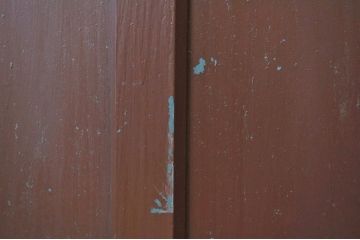 ペンキの剥げたガラスドアノブモールガラス扉8