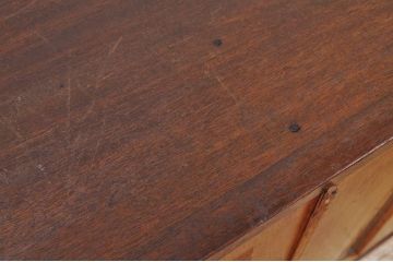 レトロ家具　レトロなデザインのモールガラスレコードケース(書類棚)