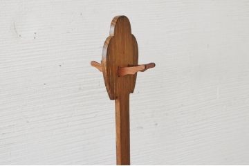 アンティーク雑貨　アンティーク 古い木の引き出し付き三味線立て