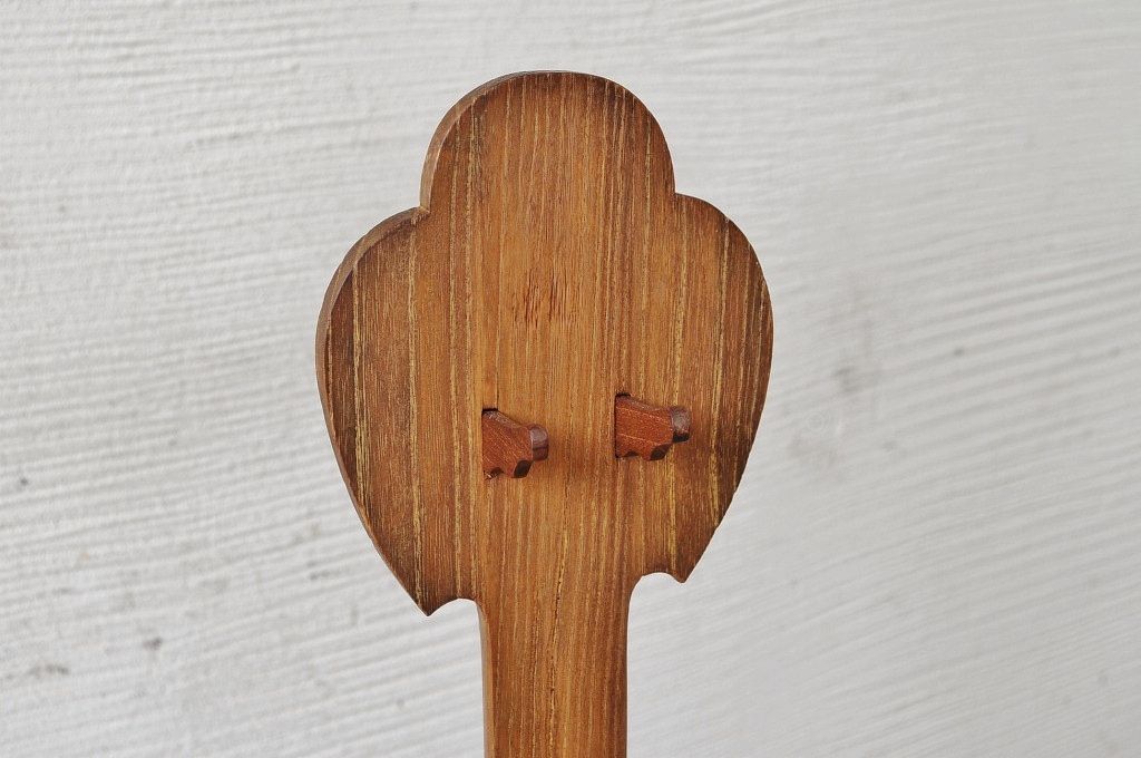 アンティーク雑貨　アンティーク 古い木の引き出し付き三味線立て