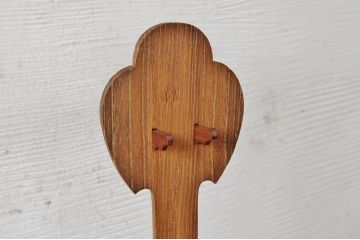 アンティーク雑貨　アンティーク 古い木の引き出し付き三味線立て