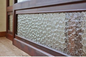 古民具　特注品漆塗りの上質なガラス戸1　4枚セット