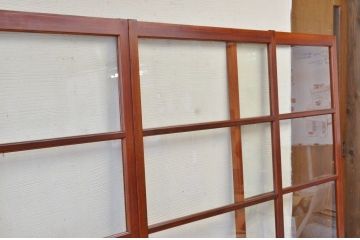 古民具　特注品漆塗りの上質なガラス戸2　4枚セット