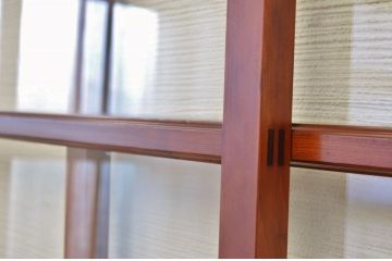 古民具　特注品漆塗りの上質なガラス戸2　4枚セット