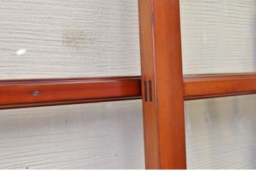 古民具　特注品漆塗りの上質なガラス戸2　4枚セット