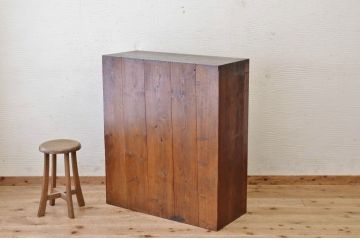 アンティーク家具　前面欅!モールガラスアンティーク収納棚(食器棚)