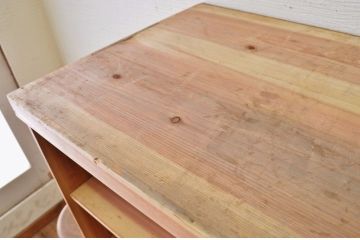 アンティーク家具　古い木味のアンティーク飾り棚(収納棚、飾り棚)1