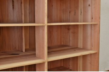 アンティーク家具　古い木味のアンティーク飾り棚(収納棚、飾り棚)1