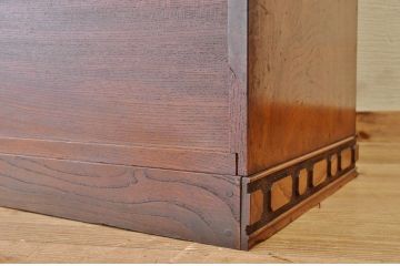 アンティーク家具　総欅!特別注文作り意匠の素晴らしい最高級茶箪笥