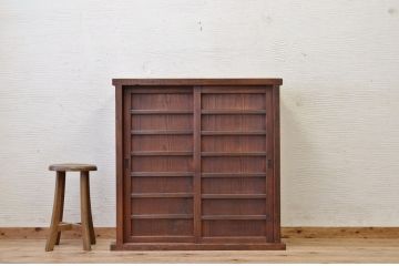 アンティーク家具　古民具　古い木の下駄箱(収納棚)