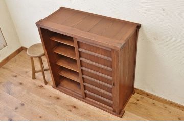 アンティーク家具　古民具　古い木の下駄箱(収納棚)