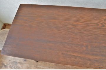アンティーク家具　☆古い一枚板の鉄脚テーブル1　(机、作業台)