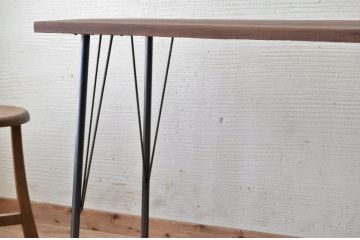 アンティーク家具　☆古い一枚板の鉄脚テーブル1　(机、作業台)