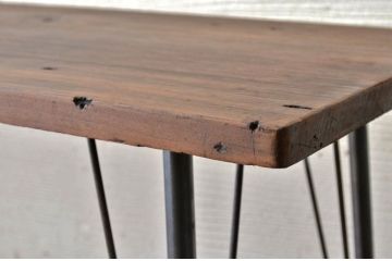 アンティーク家具　☆古い一枚板の鉄脚テーブル1　(机、作業台)