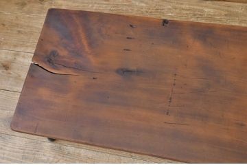 アンティーク家具　★天板一枚板鉄脚アンティークローテーブル4(机)