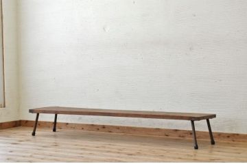 アンティーク家具　★天板一枚板鉄脚アンティークローテーブル5(机)