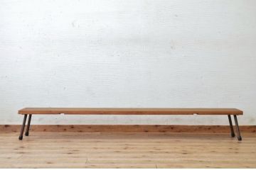 アンティーク家具　★天板一枚板鉄脚アンティークローテーブル10(机)