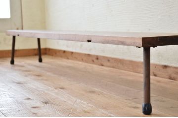 アンティーク家具　★天板一枚板鉄脚アンティークローテーブル10(机)