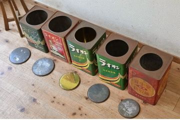 アンティーク雑貨　レトロな粉石けん一斗缶5個セット