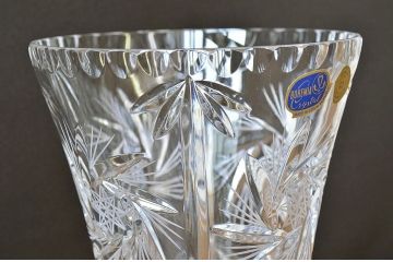 アンティーク雑貨　ボヘミヤクリスタル花瓶未使用(フラワーベース)