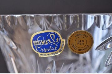 アンティーク雑貨　ボヘミヤクリスタル花瓶未使用(フラワーベース)