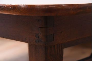 アンティーク家具　アンティーク　天板栓材一枚板　大振りなちゃぶ台