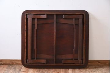 アンティーク家具　アンティーク　天板栓材一枚板　大振りなちゃぶ台