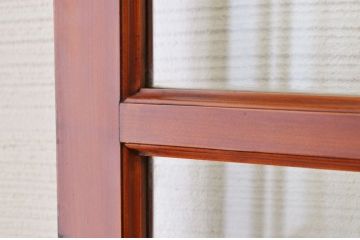 和製アンティーク　特注品!漆塗りの上質な高級ガラス戸2枚セット