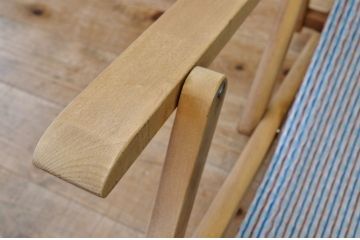 アンティーク家具　古い木味の折り畳み式アンティークデッキチェア