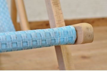 アンティーク家具　古い木味の折り畳み式アンティークデッキチェア