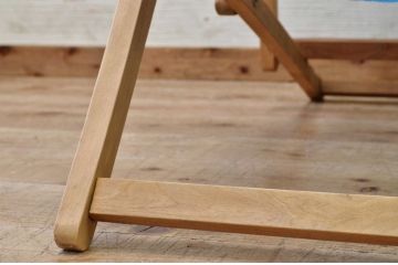アンティーク家具　古い木味の折り畳み式アンティークデッキチェア