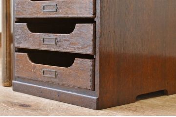 アンティーク家具　珍品!モールガラスアンティークシャツケース(収納棚、引き出し)