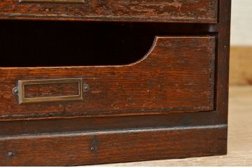 アンティーク家具　珍品!モールガラスアンティークシャツケース(収納棚、引き出し)