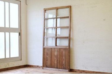 ★珍品!古い木味の小窓付き引き戸1枚2