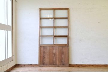 ★珍品!古い木味の小窓付き引き戸1枚2
