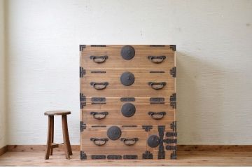 ☆古民具　骨董　極上美品!美しい二段重ね時代箪笥