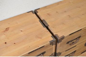 ☆古民具　骨董　極上美品!美しい二段重ね時代箪笥