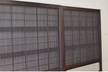 ★極上!作りの良いダイヤガラス格子戸2枚セット