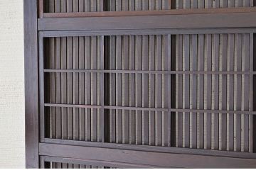 ★極上!作りの良いダイヤガラス格子戸2枚セット