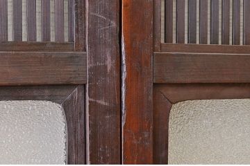★極上!作りの良いダイヤガラス格子戸2枚セット