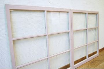古い学校のペイント引き戸2枚セット3(窓)