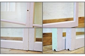 古い学校のペイント引き戸2枚セット3(窓)