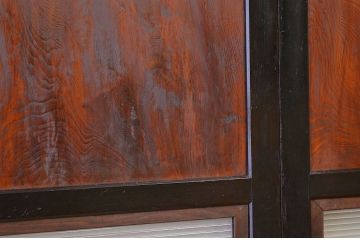 古民具・骨董　モールガラス帯戸3枚セット