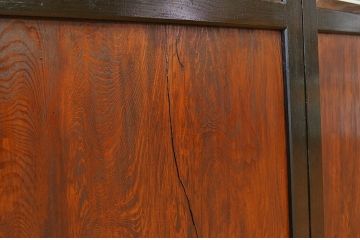 古民具・骨董　モールガラス帯戸3枚セット