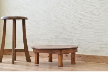 アンティーク家具　極小!丸型アンティークちゃぶ台