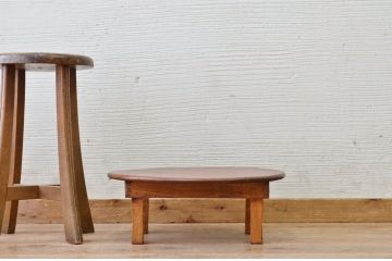 アンティーク家具　極小!丸型アンティークちゃぶ台