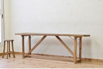 アンティーク家具　★古い木味のアンティーク作業台(テーブル)2
