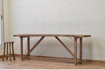 アンティーク家具　★古い木味のアンティーク作業台(テーブル)3