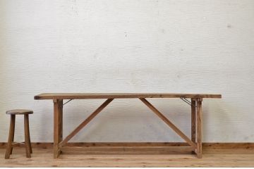アンティーク家具　★古い木味のアンティーク作業台(テーブル)3